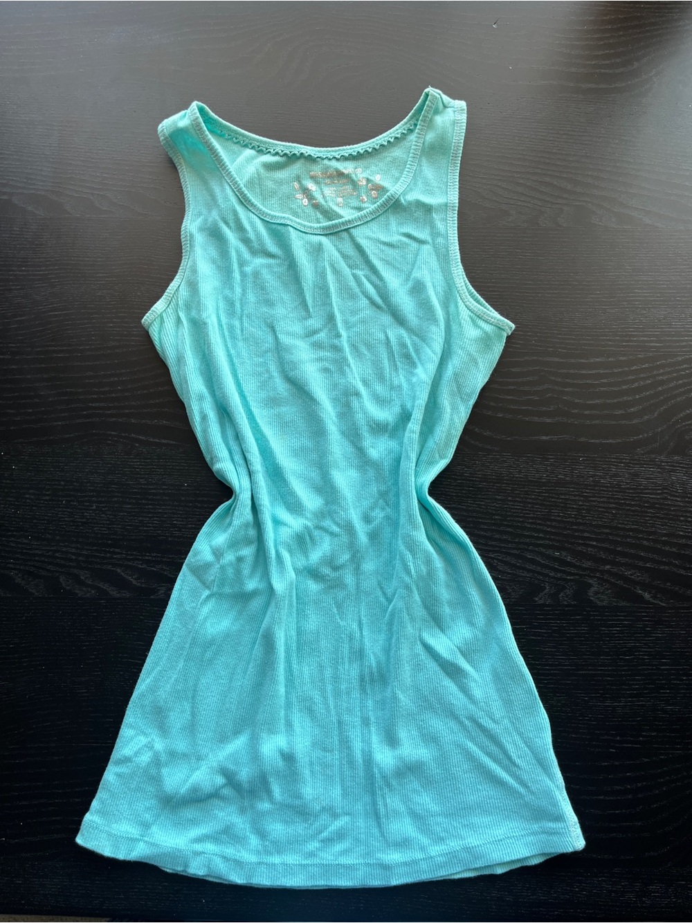 Mossimo Supply Co. Aqua Ribbed Tank Top